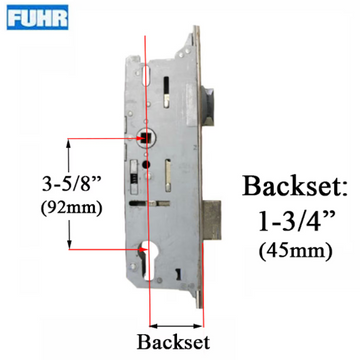 16MM FUHR HOOK VERSION 3-POINT LOCK, 1-3/4" BACKSET, 77-7/8" LENGTH